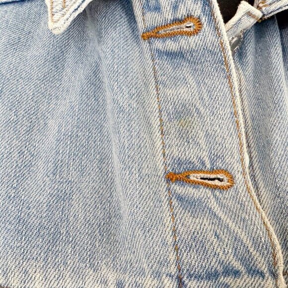 CROPPED FREYED TOP SHOP VINTAGE STYLE DENIM JACKET OVERSIZED US 8 - Picture 8 of 8